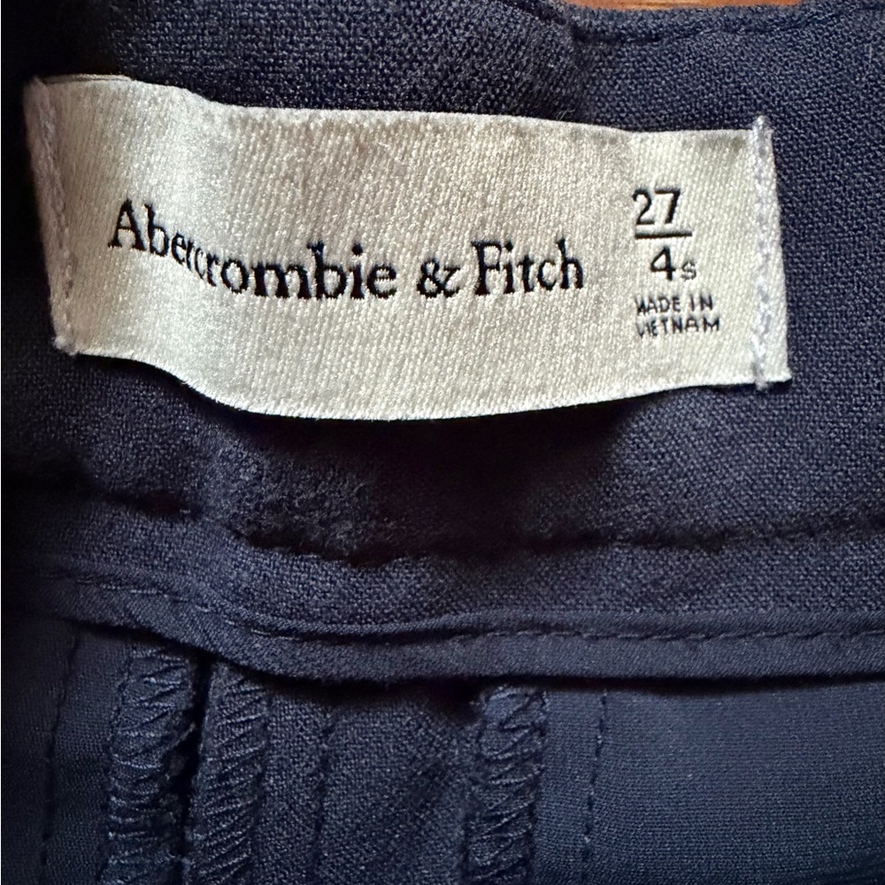 Abercrombie & Fitch Navy Wide-Leg Trousers - Picture 2 of 3